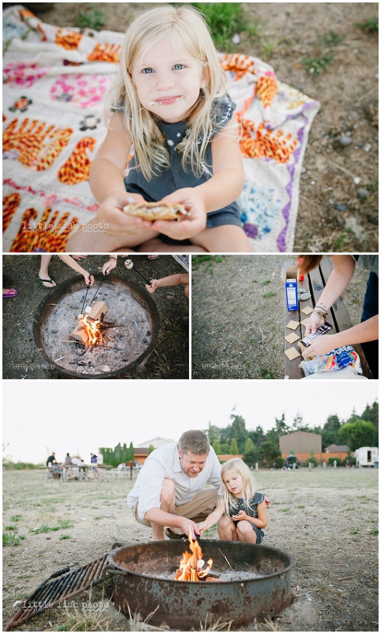 Family making S'mores - Bainbridge Island Photographer