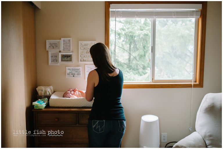 3 month old baby girl at home with mom and dad - family lifestyle photography