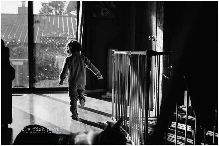 boy running in home - Poulsbo Lifestyle Photography