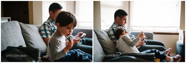 hanging out with dad - Family Documentary Photography