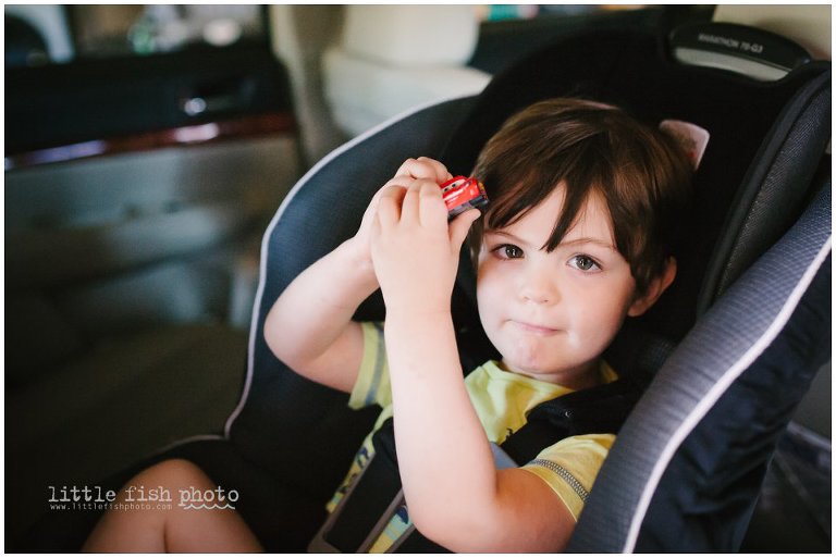 boy in car seat