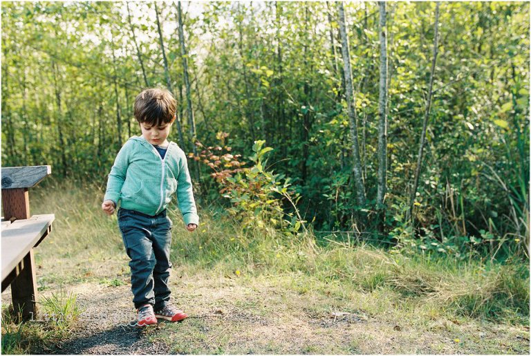 boy plays at park