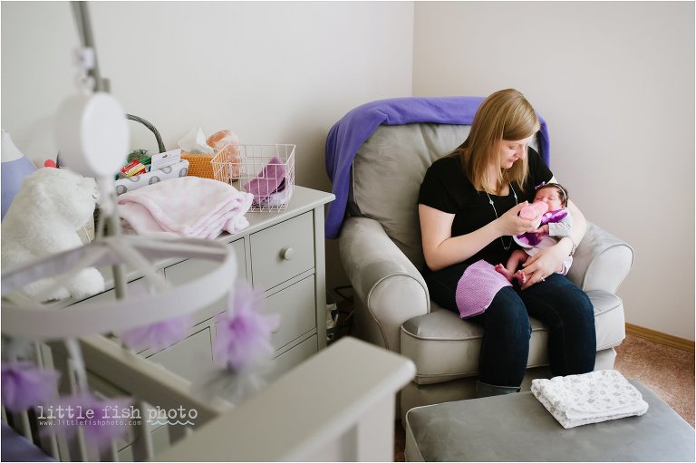 mom feeds new baby - Bremerton Lifestyle Newborn Photographer