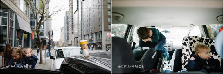 kids get in car - Kitsap Lifestyle and Documentary Family Photographer